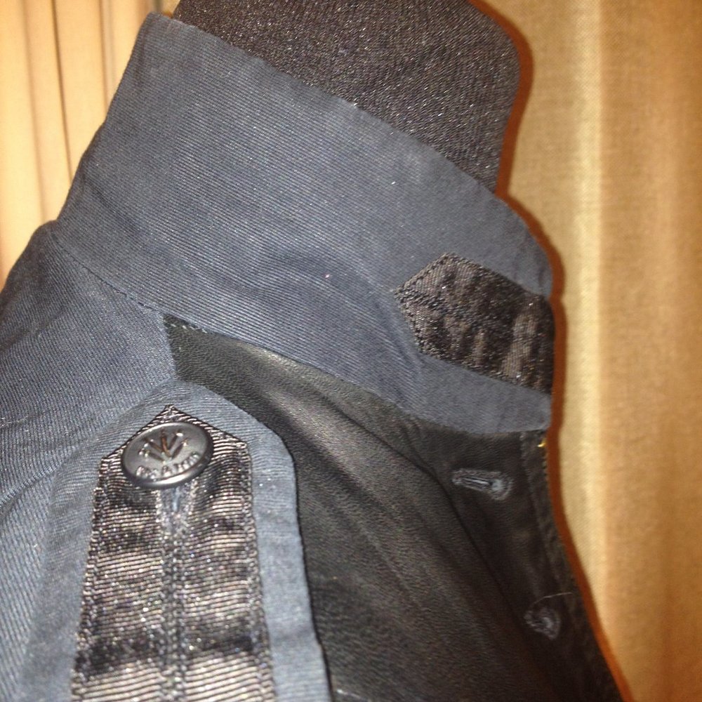 Rag & Bones Leather Mixed Media Military Jacket - Picture 9 of 12